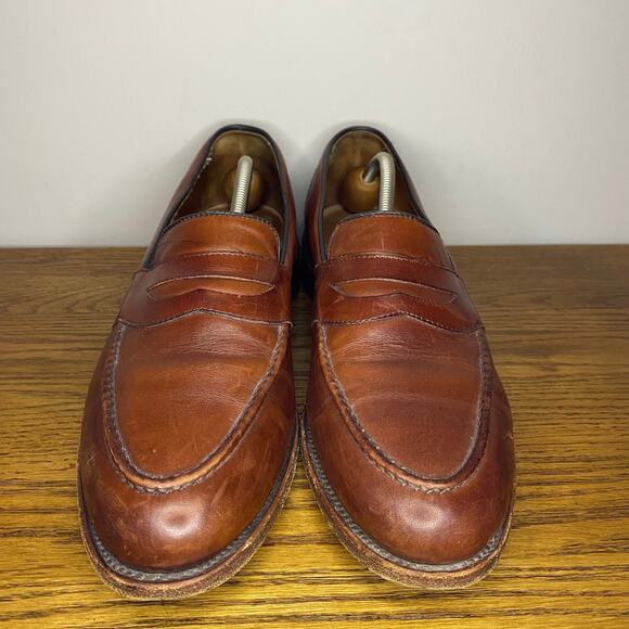 Allen Edmonds Randolph Dark Chili Brown Leather Penny Loafers USA Size 11.5 C - Picture 2 of 7